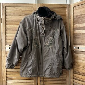 Vintage Bogner Ski Jacket Floral Embroidery size 10